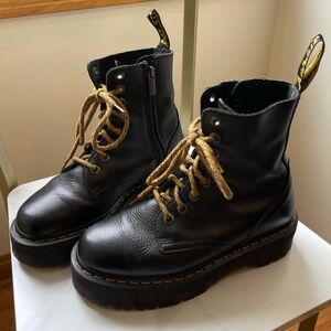 Dr. Martens Jadon III Pisa Leather Platform Boot Combat Moto Black L8 / M7 EU 39